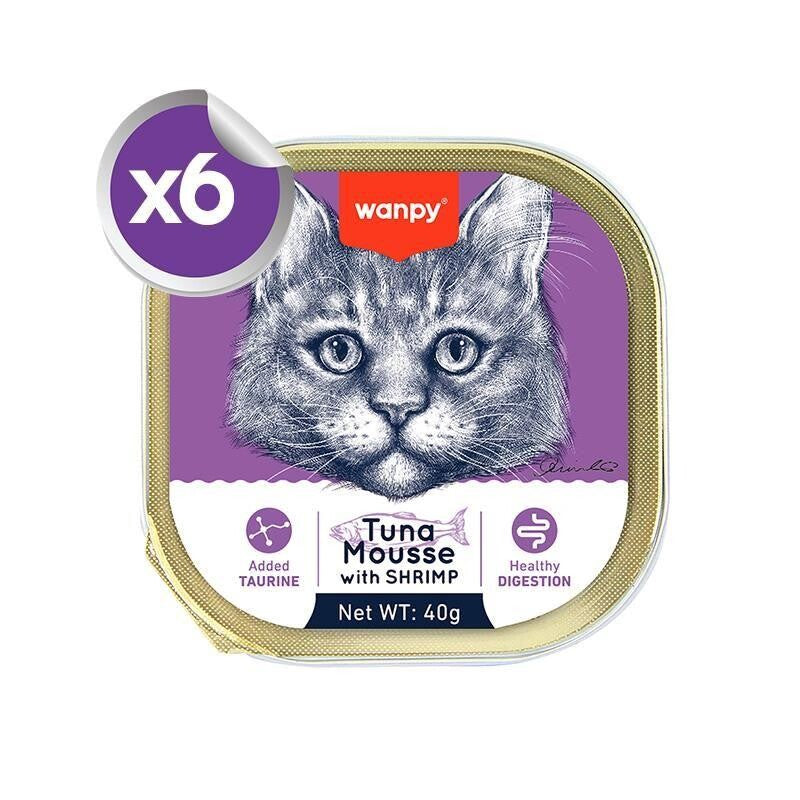 Wanpy Alutray Pouch Ton Balıklı Ve Karidesli Pate Yetişkin Kedi Konservesi 6X40 GR | SRC: Barcode: 6927749871330